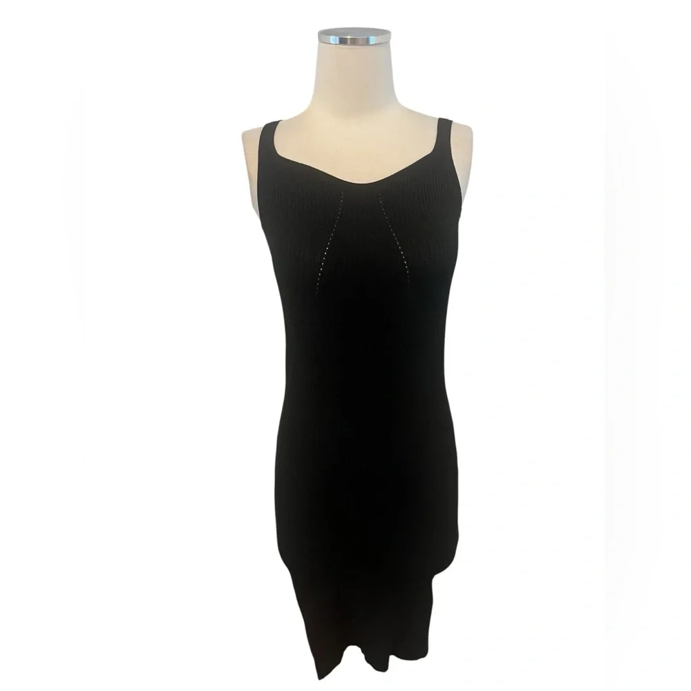 Pull&Bear Black Ribbed Mini Dress - Picture 1 of 6
